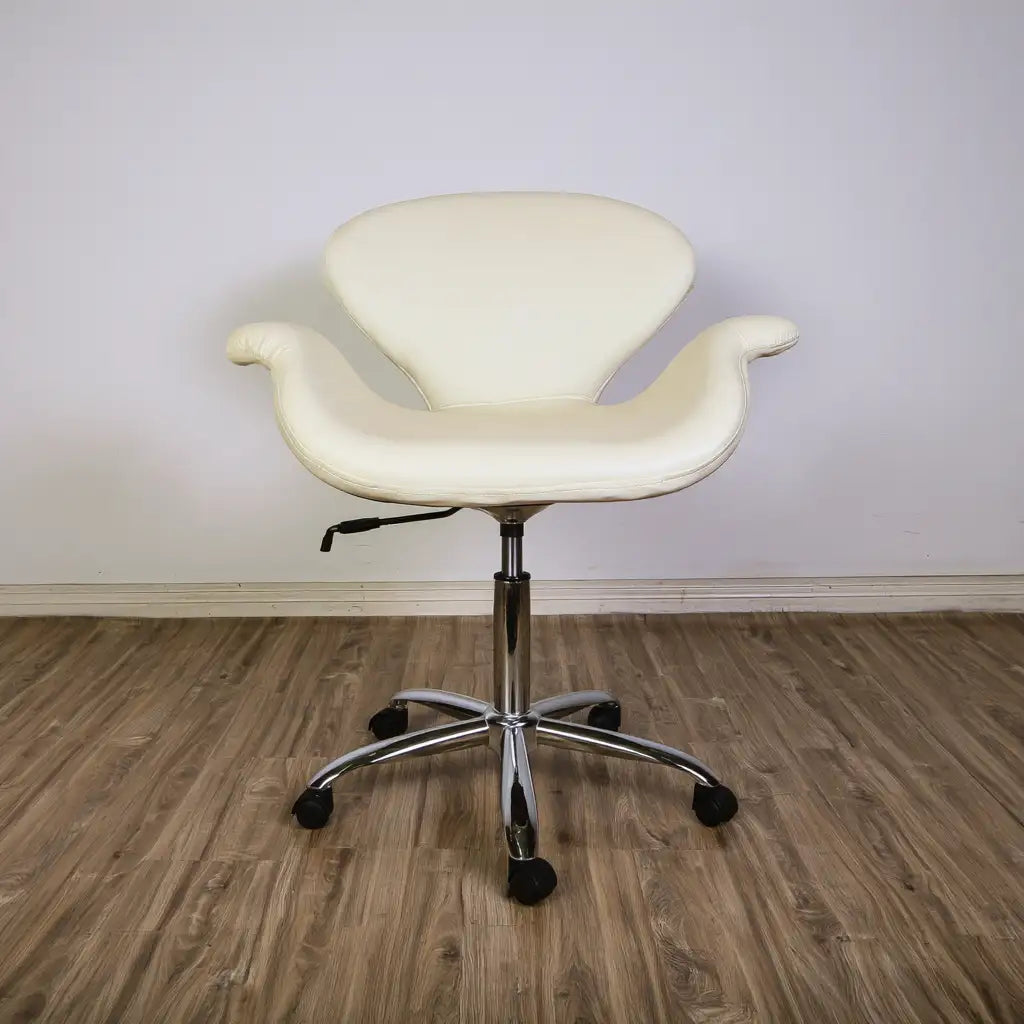 Sedia da ufficio girevole dalla forma compatta, bianco, per la casa