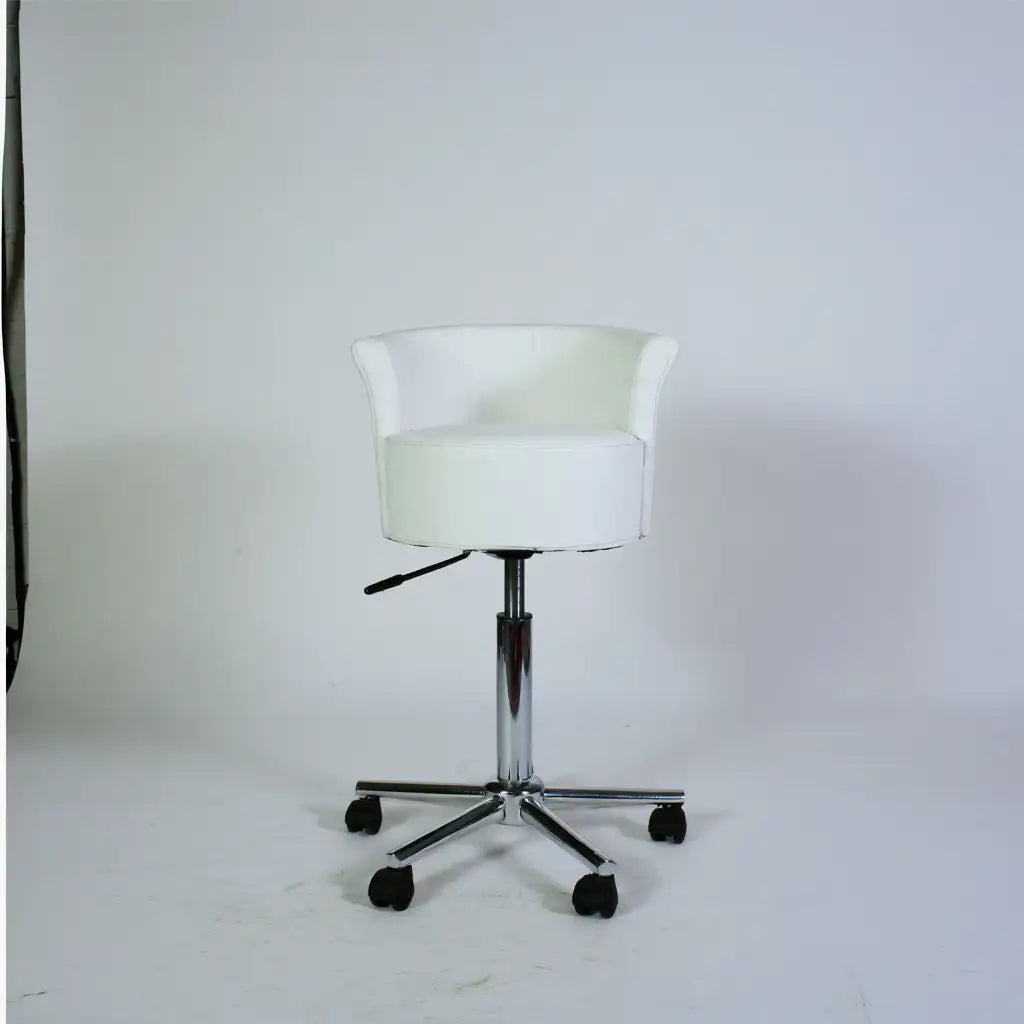 Sedia da ufficio girevole dal design essenziale, bianco, per la casa