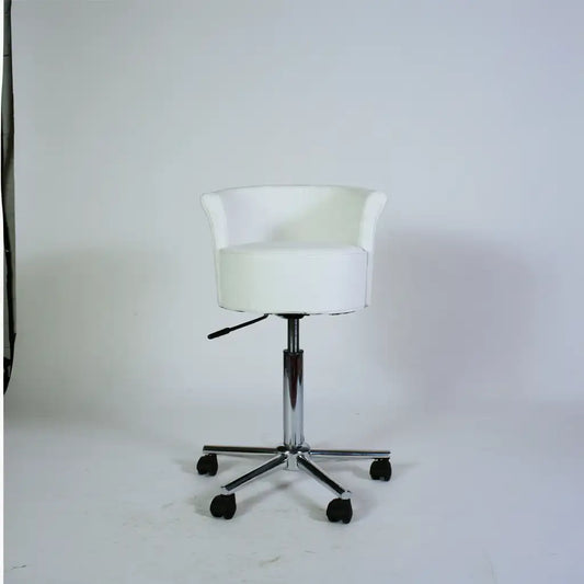 Sedia da ufficio girevole dal design essenziale, bianco, per la casa