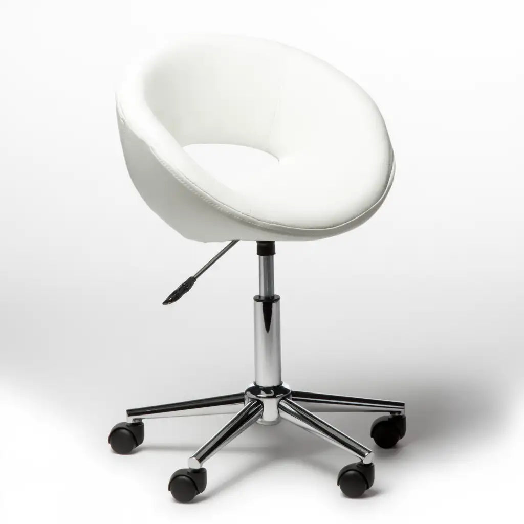 Sedia da ufficio girevole dal design essenziale, bianco, per la casa