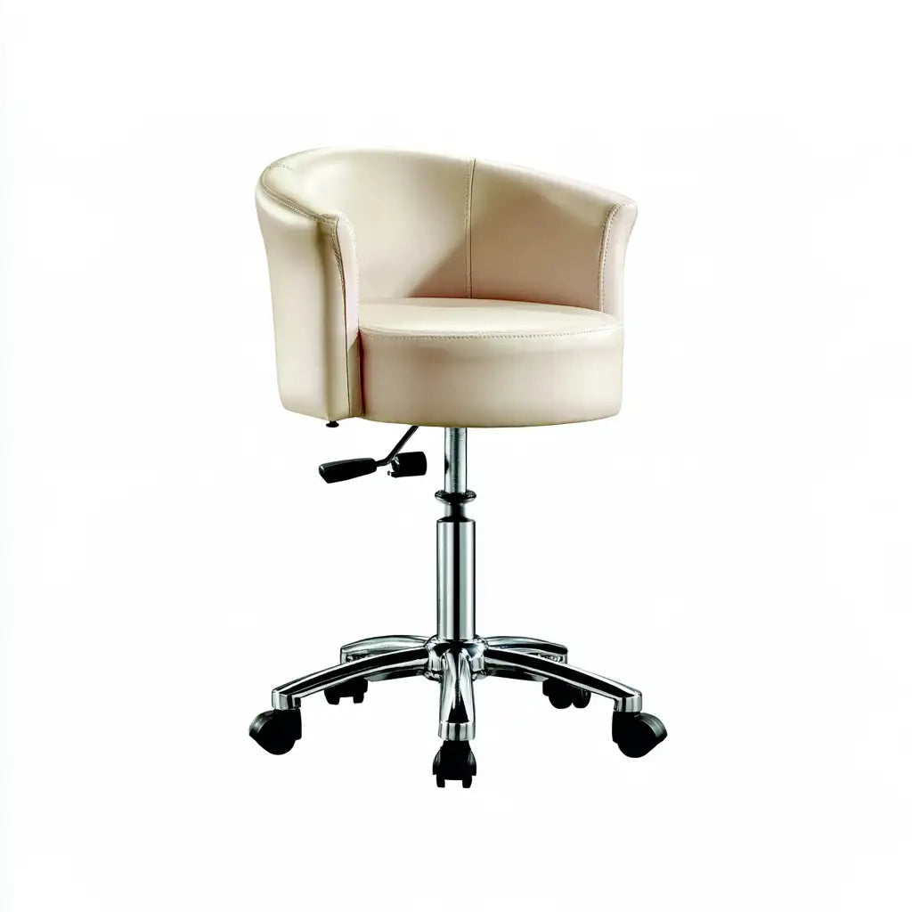 Sedia da ufficio girevole dal design essenziale, bianco, per la casa