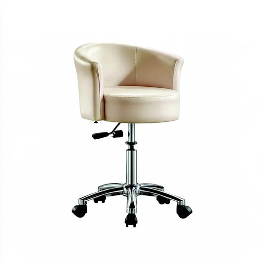 Sedia da ufficio girevole dal design essenziale, bianco, per la casa