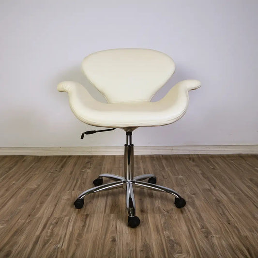 Sedia da ufficio girevole dalla forma compatta, bianco, per la casa