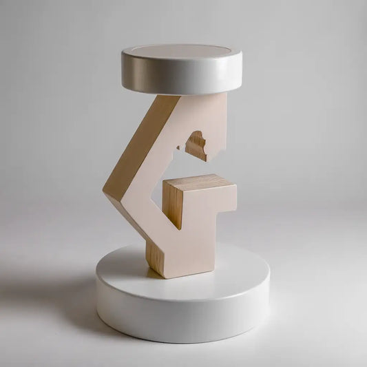 Tavolino laterale dalla forma compatta, beige e marrone, per la casa